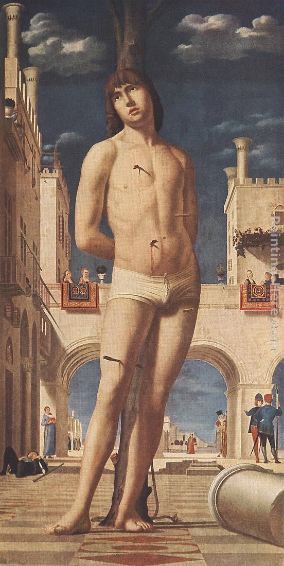 St. Sebastian painting - Antonello da Messina St. Sebastian art painting